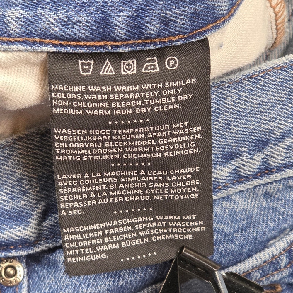 Harley Davidson Mens Relaxed Fit Jeans Blue Denim Size 40x30 Small Stain - Picture 12 of 13